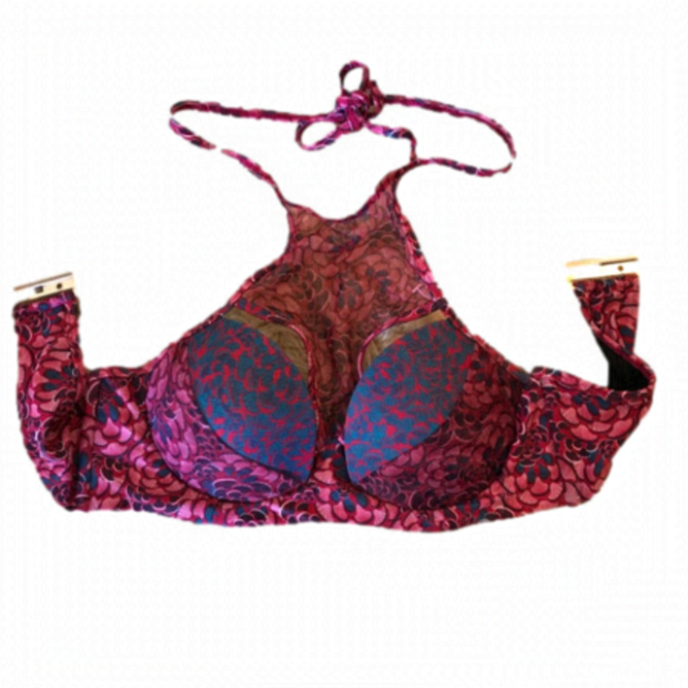 Andrea Iyamah Red and Blue Swim Top